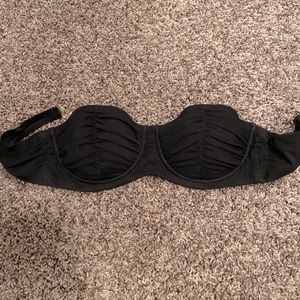 Jcrew tulle bandeau black bikini top